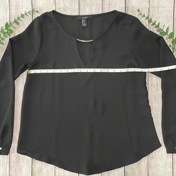 🌸 Clearance! 🌸 Forever21 Black Formal Long Sleeve Blouse/Shirt Size S - Picture 8 of 10